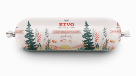 Aurutatud lihavorst koertele – kana & lõhe (gluteenivaba, säilitusaineteta)